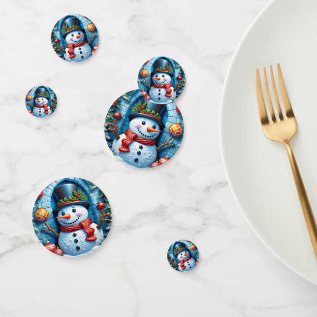 Schneemann mit Weihnachtsdeko -  Konfetti (Gruppe)