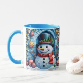 Schneemann mit Weihnachtsdeko - Tasse