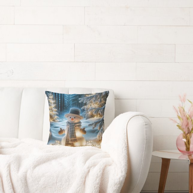 Schneemann mit Weihnachtslicht Kissen (Liege)