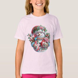 Schneemann mit Weihnachtssternen, Weihnachten, Aut T-Shirt