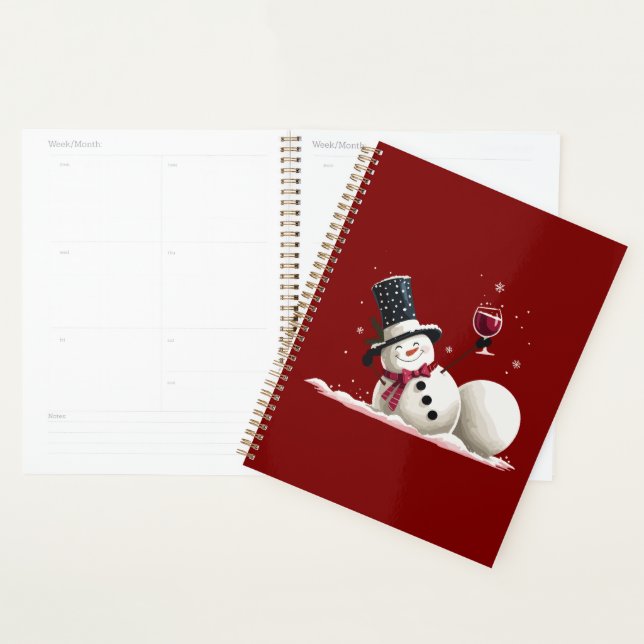 Schneemann mit Wein Weihnachtsgeschenk Xmas Feiert Planer (Anzeige)
