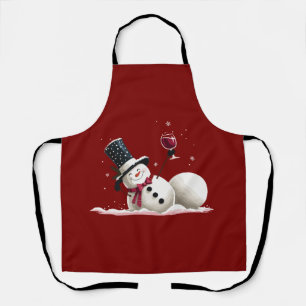 Schneemann mit Wein Weihnachtsgeschenk Xmas Feiert Schürze