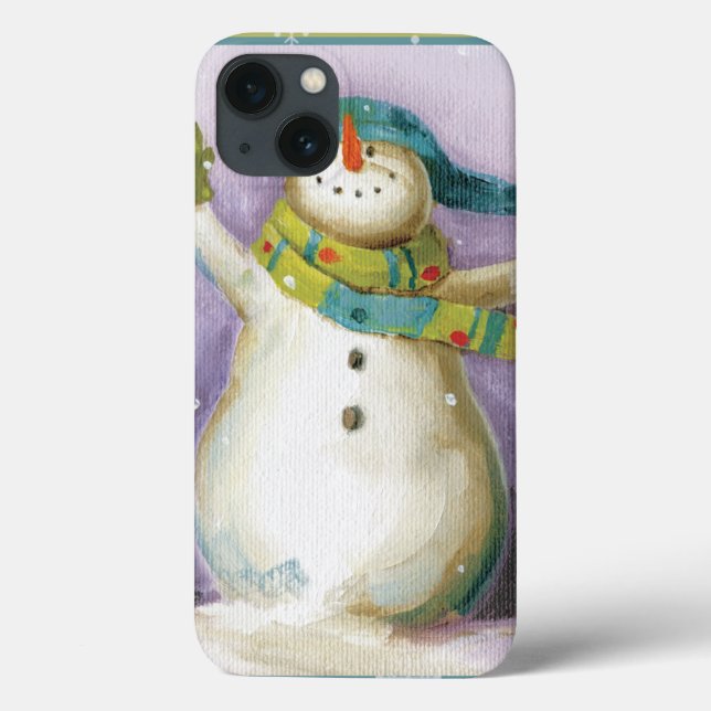 Schneemann mit Winter Mittens Case-Mate iPhone Hülle (Rückseite)