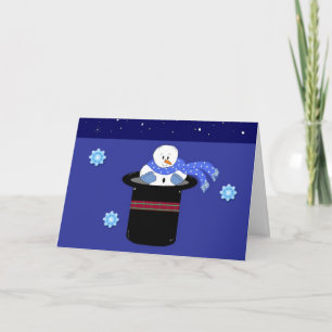 Schneemann mit Zylinder Feiertagskarte