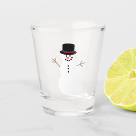 Schneemann mit Zylinder Schnapsglas