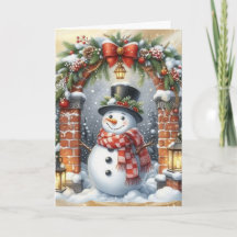 Schneemann mit Zylinder Weihnachten