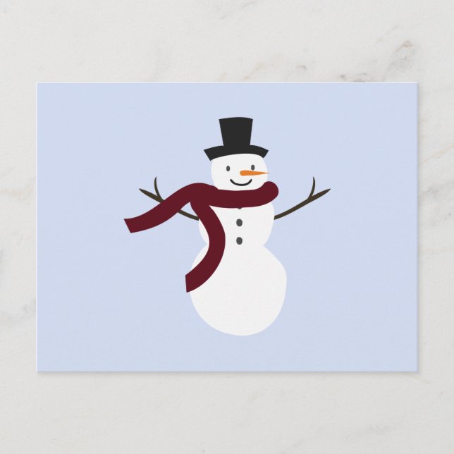 Schneemann Modern Family Weihnachtskarte Postkarte (Vorderseite)