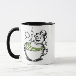 Schneemann nimmt Badewanne an Macha Weihnachten  Tasse