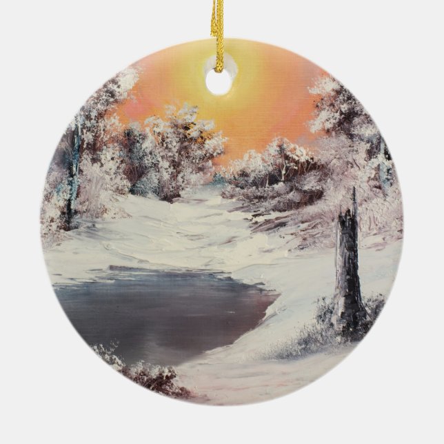 Schneemann online keramik ornament (Hinten)