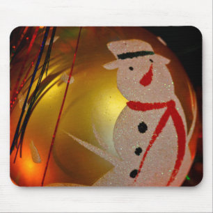 Schneemann-Ornament mit Frost-Effekt Mousepad