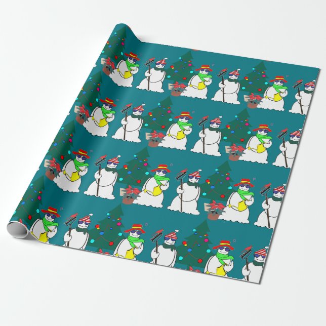 Schneemann-Packpapier 15 Geschenkpapier (Ungerollt)