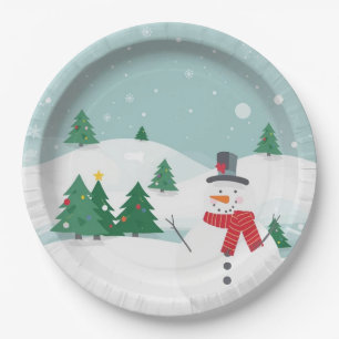 Schneemann-Papierteller Pappteller