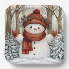 Schneemann Pappteller