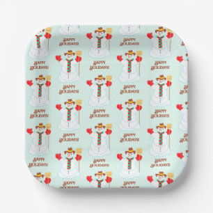 Schneemann-Platz-Papierplatten Pappteller