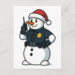 Schneemann Polizeibeamter Weihnachten 2026 Feierta
