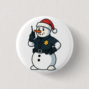 Schneemann Polizeibeamter Weihnachten 2026 Feierta Button