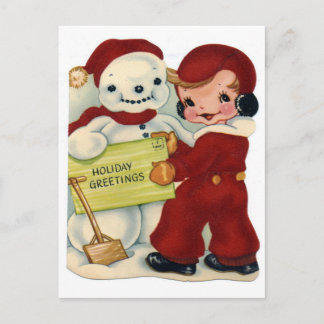 Schneemann Postkarte