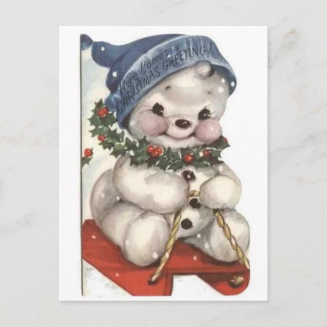 Schneemann Postkarte (Vorderseite)
