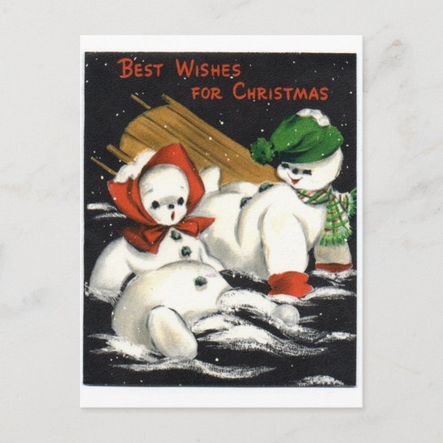 Schneemann Postkarte (Vorderseite)