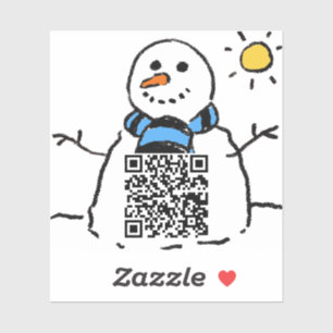 Schneemann-QR-Code-Aufkleber Aufkleber