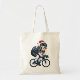 Schneemann Radfahrer Weihnachten 2026 Feiertagsrad Tragetasche
