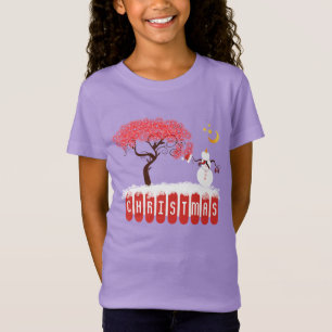 Schneemann Regel Schneemann schaut zum Mond hinauf T-Shirt