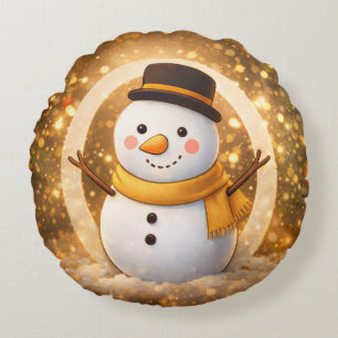 Schneemann Rundes Kissen