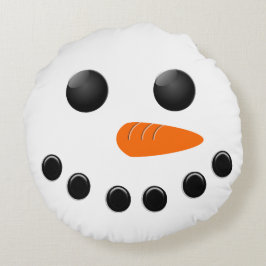 Schneemann Rundes Kissen