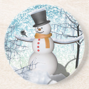 Schneemann Sandstein Untersetzer