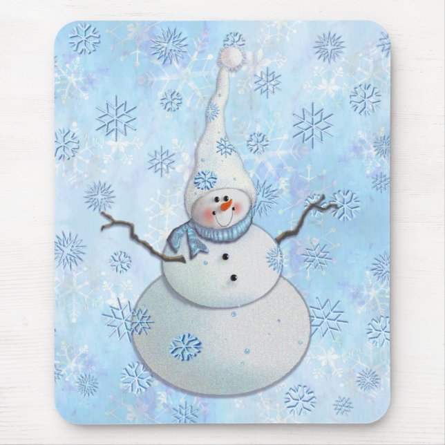 SCHNEEMANN, SCHAL u. SCHNEE-HUT durch SHARON Mousepad (Vorne)