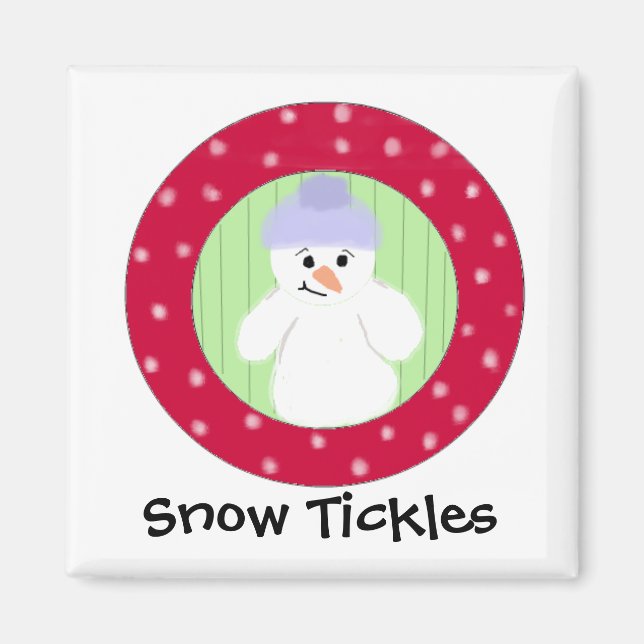 Schneemann Schnee kitzelt Magnet (Vorne)