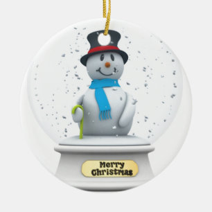 Schneemann-Schnee-Kugel Keramik Ornament