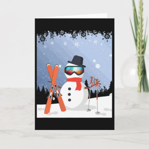 Schneemann Schnee Skiferien Skifahren Wintersport Karte