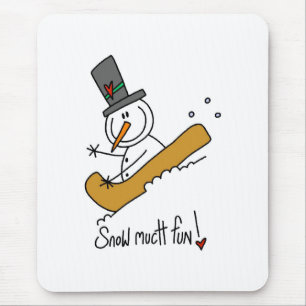 Schneemann-Schnee viel Spaß Mousepad