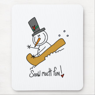 Schneemann-Schnee viel Spaß Mousepad