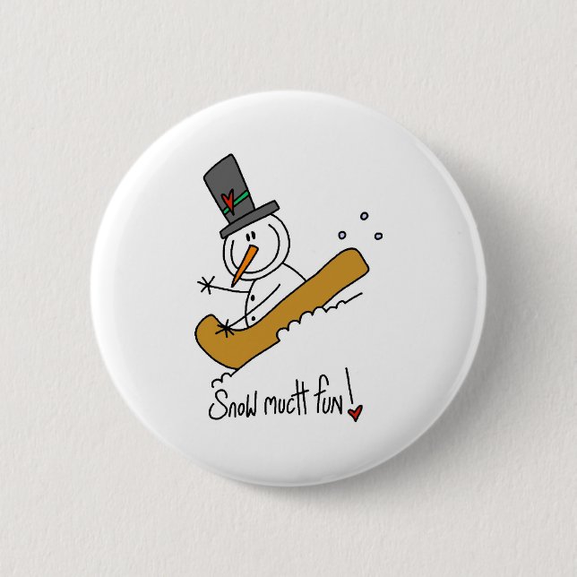 Schneemann Schneefreude Button (Vorderseite)
