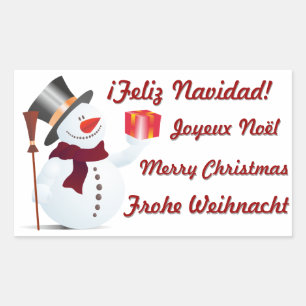 Schneemann / Schneemann für Weihnachten / X-mas Rechteckiger Aufkleber