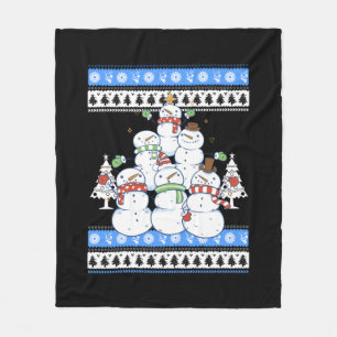 Schneemann - Schneemann Weihnachtsbaum hässlicher Fleecedecke