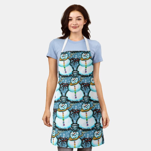 Schneemann Schürze (Getragen)