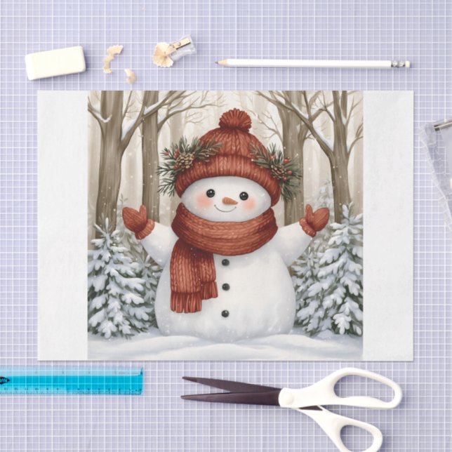 Schneemann Seidenpapier (Handwerk)