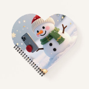 Schneemann-Selfie-Spiralblock Notizbuch