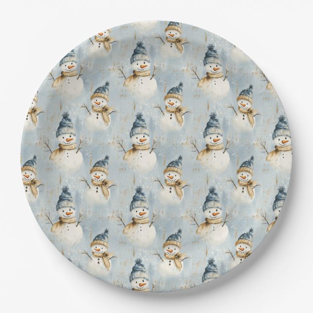 Schneemann Serenade Pappteller (Vorderseite)