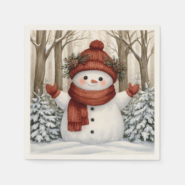 Schneemann Serviette (Vorderseite)