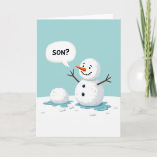Schneemann-Sohn-Schmelz-witzige-Weihnachtskarte Karte