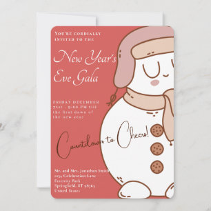 "Schneemann-Soiree" Silvester-Gala-Einladungen Feiertagskarte
