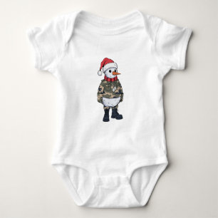Schneemann Soldat Weihnachten 2026 Feiertag Militä Baby Strampler