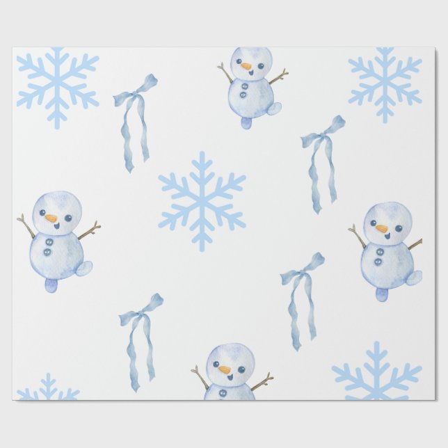 Schneemann-Spaß  Geschenkpapier (Flach)