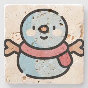 Schneemann Steinuntersetzer
