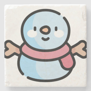 Schneemann Steinuntersetzer