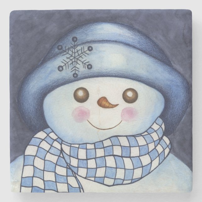 Schneemann-Steinuntersetzer Steinuntersetzer (Vorderseite)